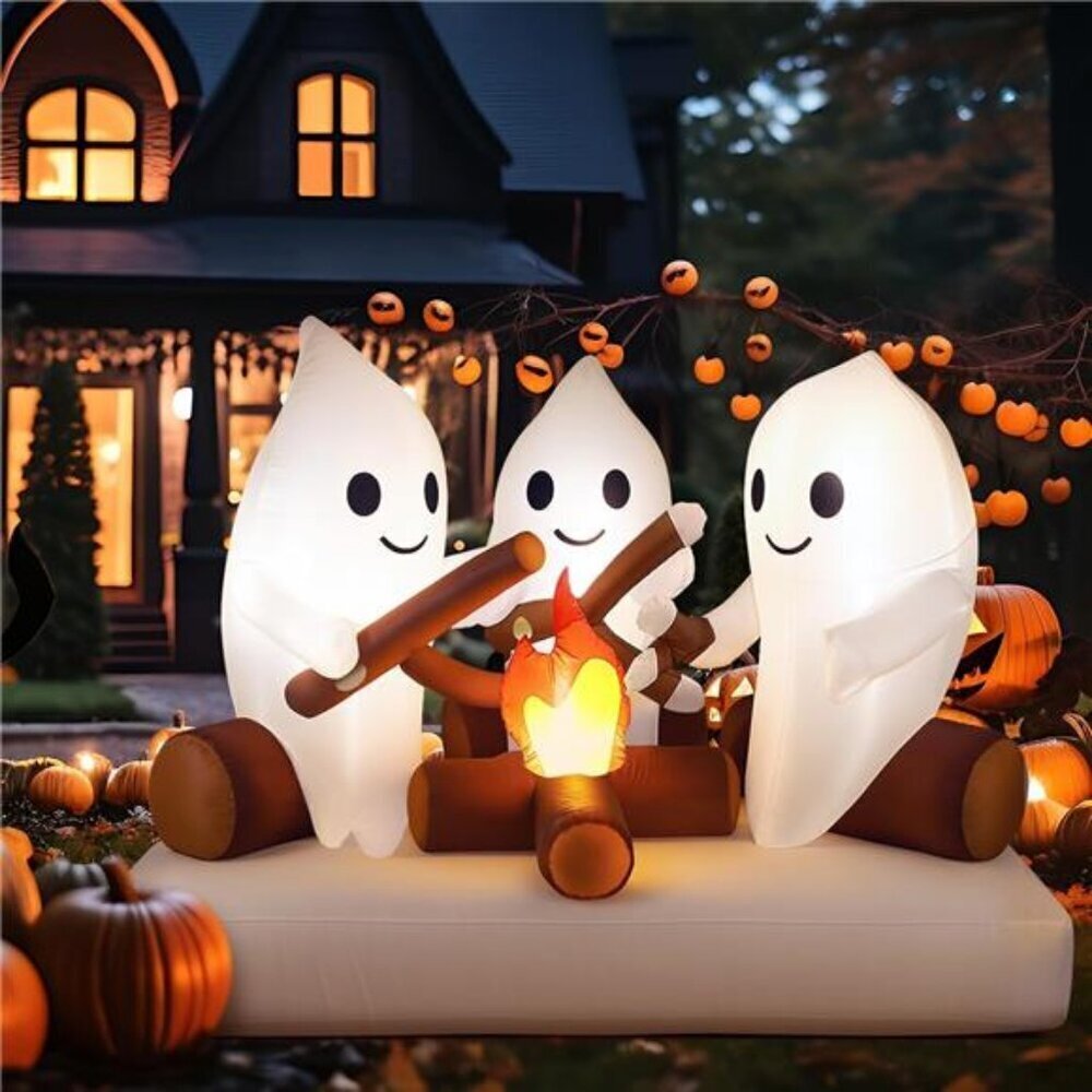 Spooky Ghost Campfire 6ft Halloween Inflatable Outdoor Decoration